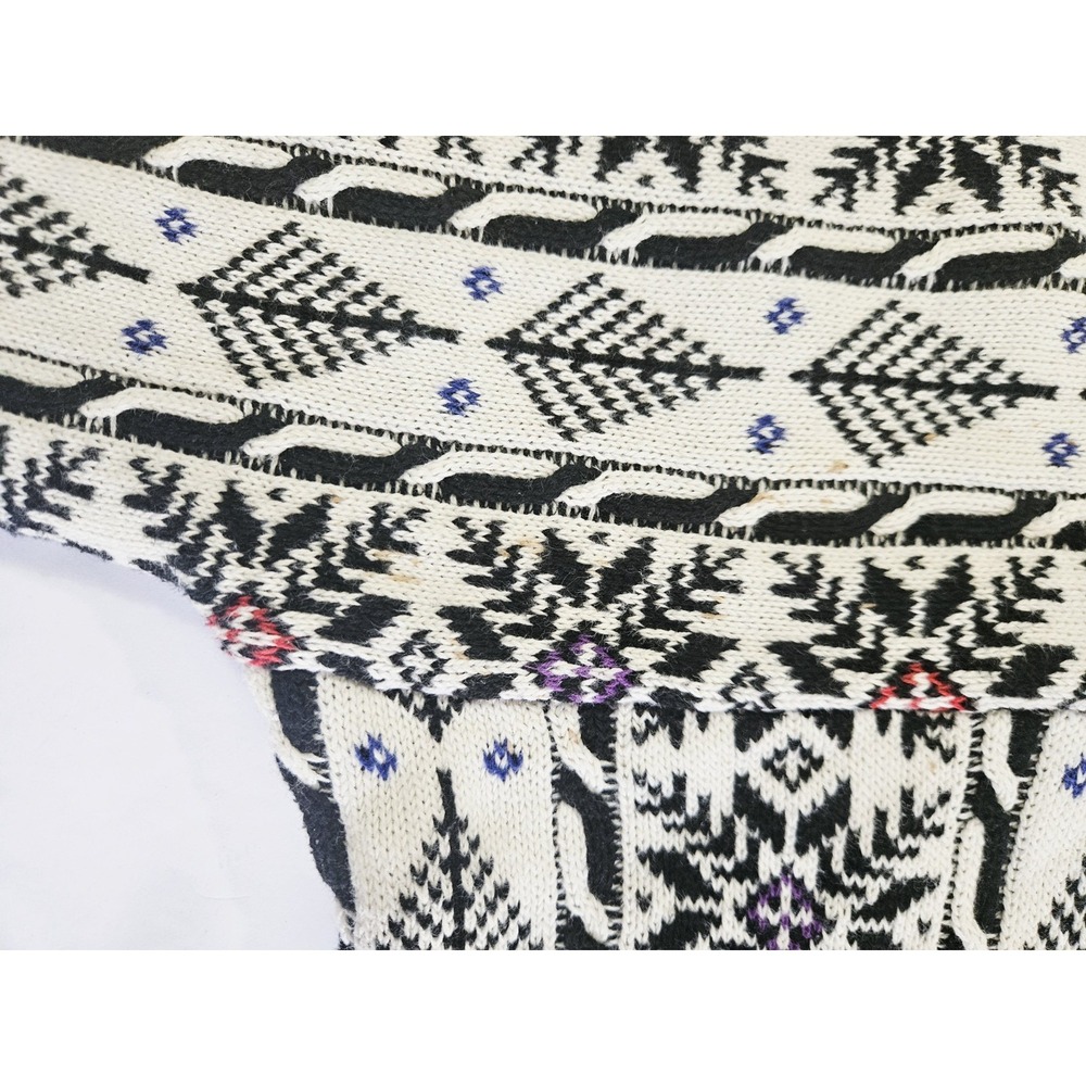 Vintage Liz Claiborne Winter Sweater Womens Size Large 100% Cotton Pullover Snow - Picture 6 of 8